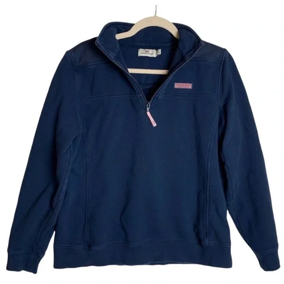 Vineyard Vines 1/2 Zip Shep Sweater Blue Size Women’s Medium - Picture 8 of 10